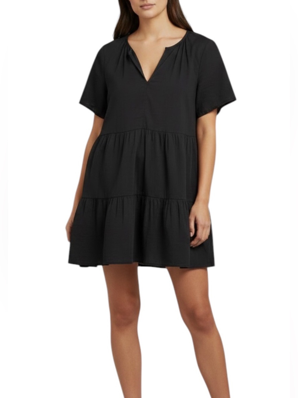 Rails Clarissa V-Neck Mini Dress True Black Small